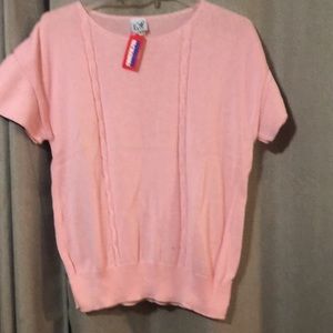 Pink short sleeved sweater Size L